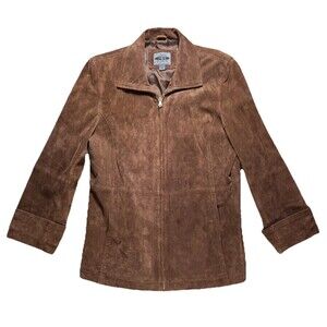 Vintage Brown Suede Leather Zip Jacket‎ Men's M Heavy Weight AR Bernardo
